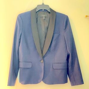 Jcrew navy wool satin trim blazer